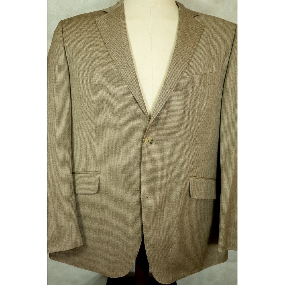 Dominique Meire Scabal Wool Sport Coat Tan Textured Blazer 46R Made in Germany